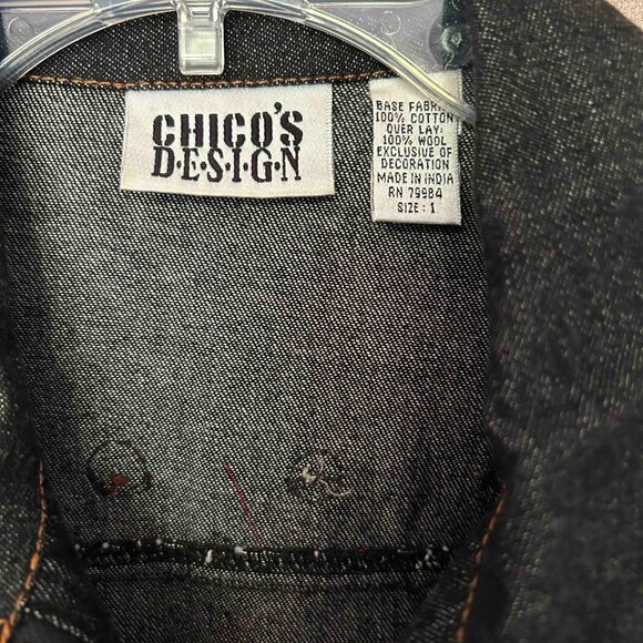 Womens Chico's Design Jean Jacket Size 1 EUC - Picture 6 of 6